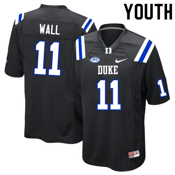 Youth #11 Mehki Wall Duke Blue Devils College Football Jerseys Sale-Black